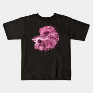 Pink Betta Fish Kids T-Shirt